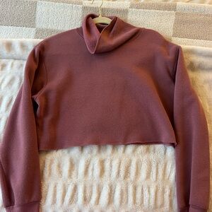 Cropped pink turtle neck